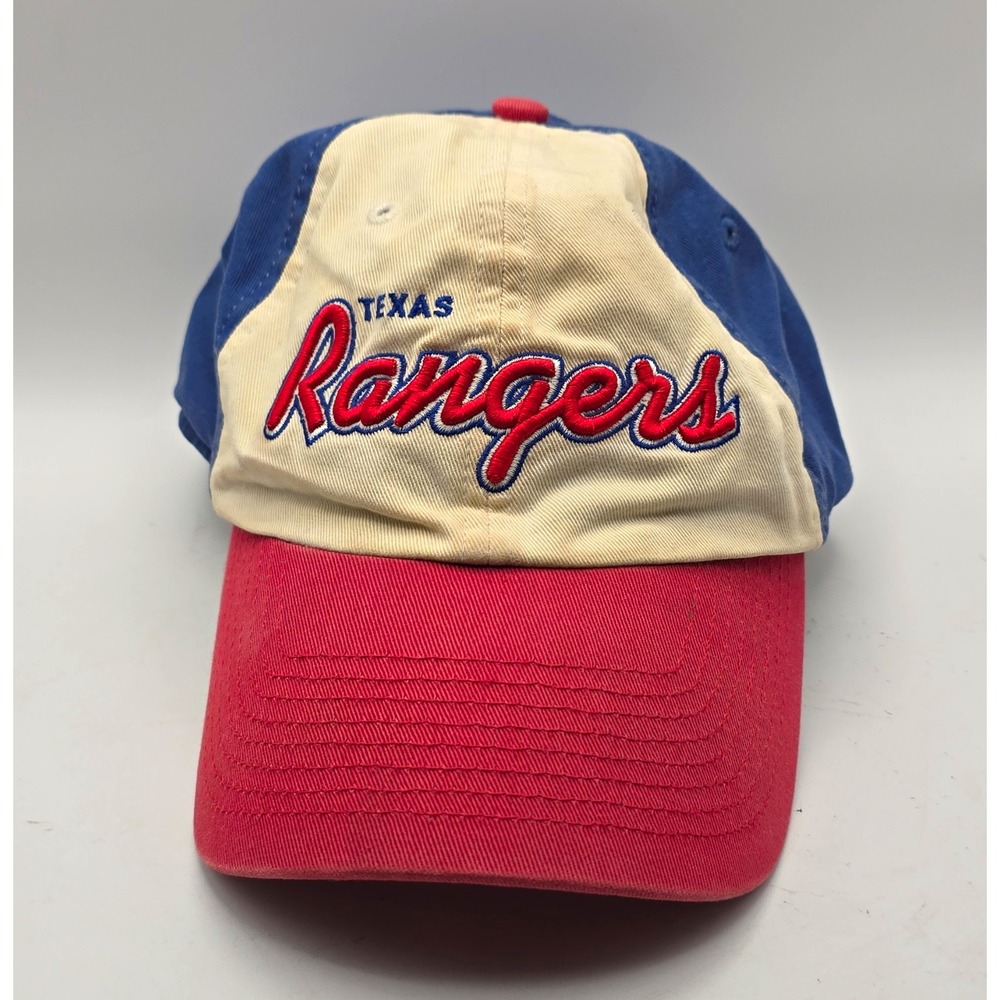 Twins Enterprise Texas Rangers MLB The Franchise Fitted Hat Size S Red Blue
